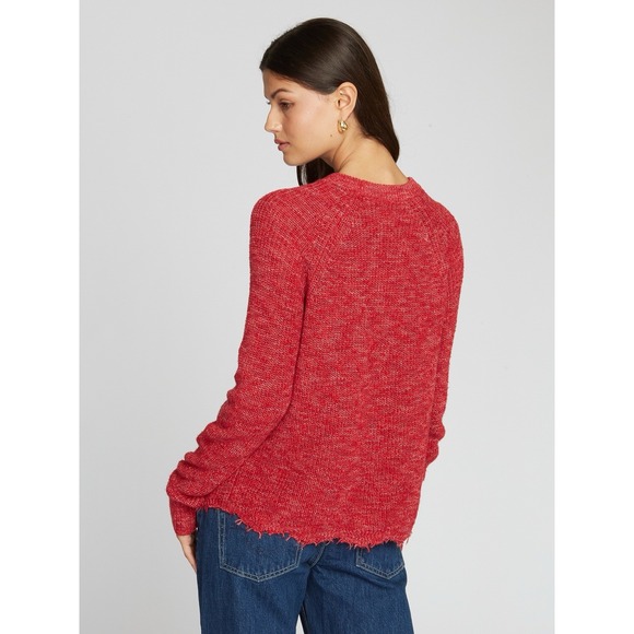 Cotton By Autumn Cashmere Tweed Distressed Scallop Shaker In Salsa Size S - Picture 3 of 11